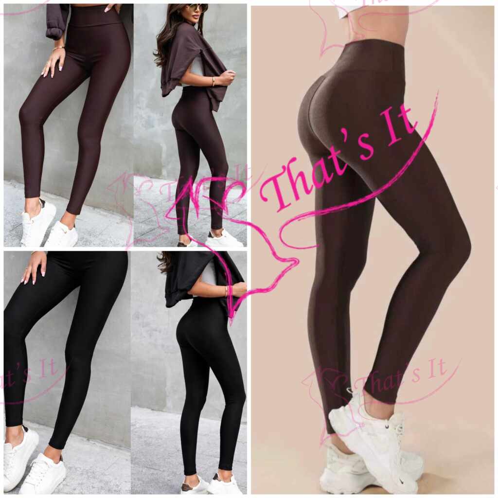 Läikivad spandex retuusid - pruun